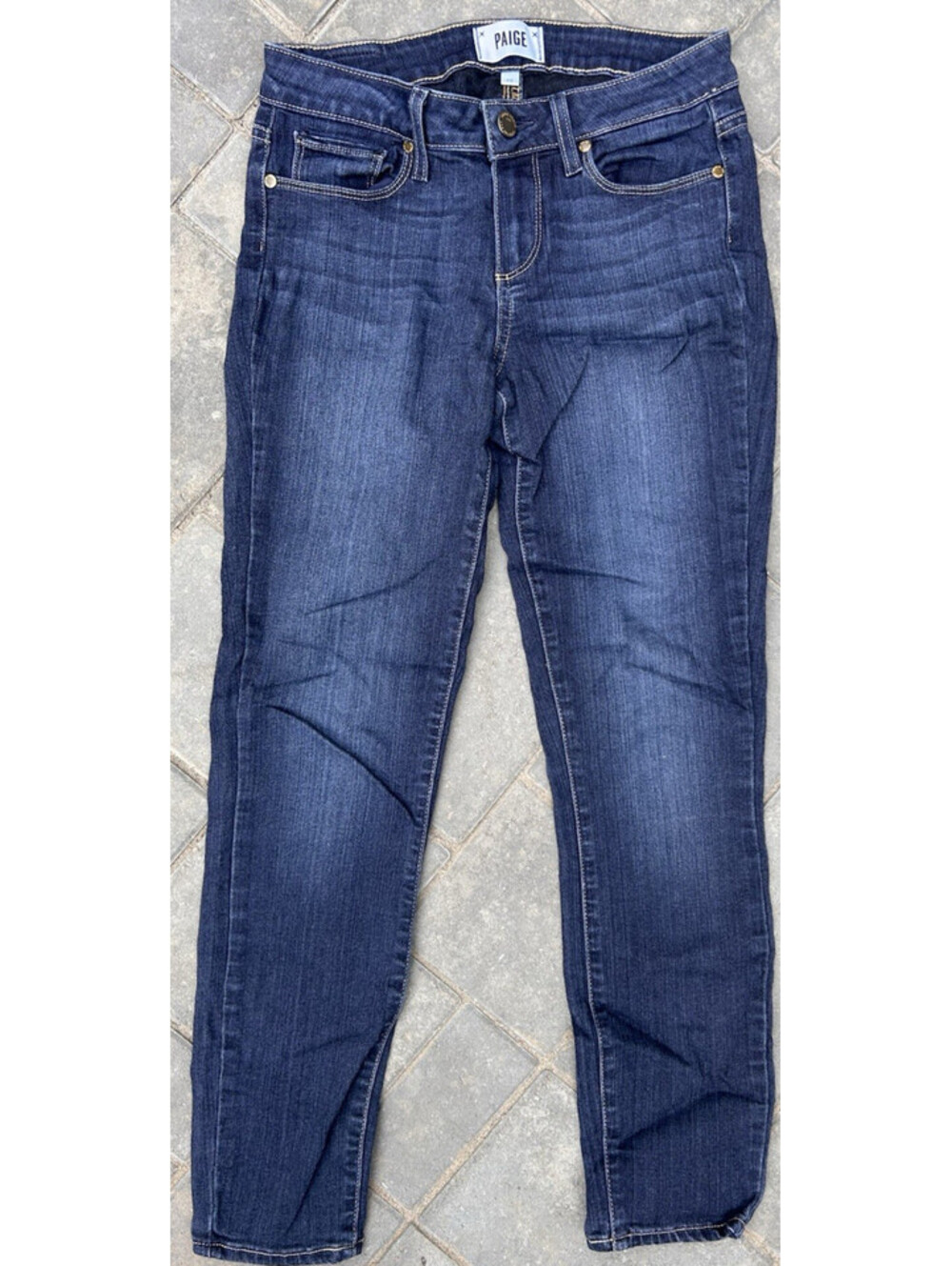 Paige Denim Blue Jeans Womens Verdugo Ankle Skinny Dark Wash Light Fade Size 26